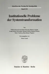 Institutionelle Probleme der Systemtransformation._cover