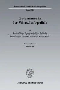 Governance in der Wirtschaftspolitik._cover