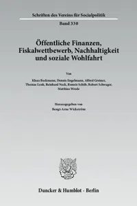 Öffentliche Finanzen, Fiskalwettbewerb, Nachhaltigkeit und soziale Wohlfahrt._cover