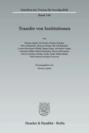 Transfer von Institutionen.