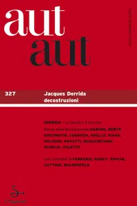Aut aut. Vol. 327: Jacques Deridda decostruzioni._cover