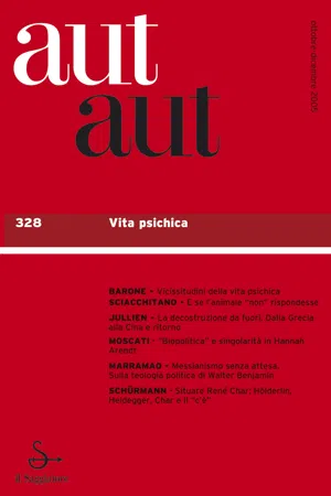 Aut aut. Vol. 328: Vita psichica