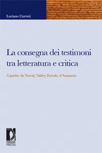 La consegna dei testimoni tra letteratura e critica_cover