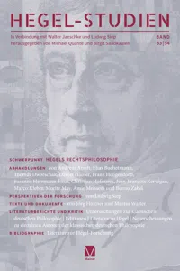 Hegel-Studien Band 53/54_cover