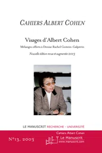 Cahiers Albert Cohen N°13_cover