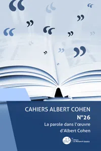 Cahiers Albert Cohen N°26_cover