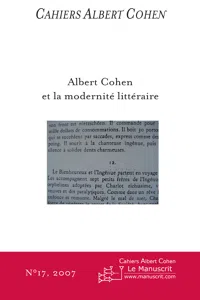 Cahiers Albert Cohen N°17_cover