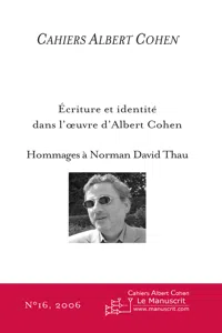 Cahiers Albert Cohen N°16_cover