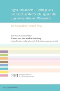 Eigen und anders – Beiträge aus der Geschlechterforschung und der psychoanalytischen Pädagogik_cover