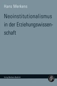 Neoinstitutionalismus in der Erziehungswissenschaft_cover