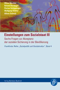 Einstellungen zum Sozialstaat III_cover