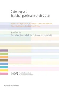 Datenreport Erziehungswissenschaft 2016_cover
