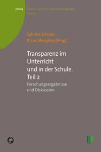 Transparenz im Unterricht und in der Schule. Teil 2_cover