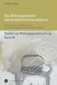 Das Bildungspotenzial des Schülerbetriebspraktikums_cover