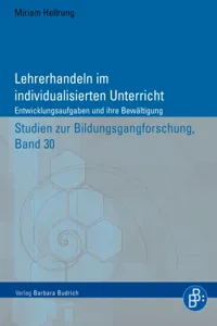 Lehrerhandeln im individualisierten Unterricht_cover