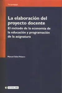 La elaboración del proyecto docente_cover