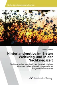 Hinterlandmotive im Ersten Weltkrieg und in der Nachkriegszeit_cover