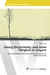 Georg Druschetzky und seine Tätigkeit in Ungarn_cover