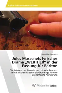 Jules Massenets lyrisches Drama "WERTHER" in der Fassung für Bariton_cover