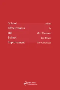 School Effectiveness and School Improvement_cover