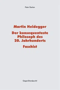 Martin Heidegger – Der konsequenteste Philosoph des 20. Jahrhunderts – Faschist_cover