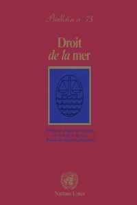 Droit de la mer bulletin, No.73_cover