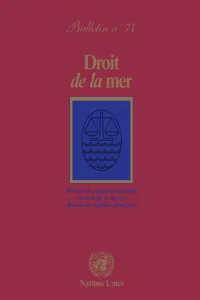 Droit de la mer bulletin, No.71_cover