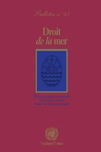 Droit de la mer bulletin, No.87_cover