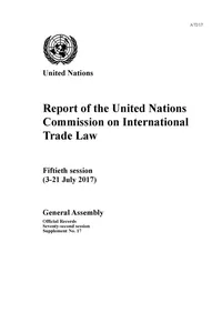 Report of the United Nations Commission on International Trade Law_cover