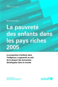 La pauvreté des enfants dans les pays riches 2005_cover