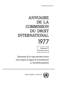 Annuaire de la Commission du Droit International 1977, Vol. II, Partie 1_cover