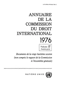 Annuaire de la Commission du Droit International 1976, Vol. II, Partie 1_cover