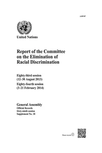 Report of the Committee on the Elimination of Racial Discrimination_cover