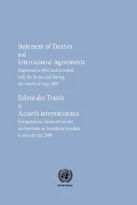 Statement of Treaties and International Agreements Registered or Filed and Recorded with the Secretariat during the Month of May 2009_cover