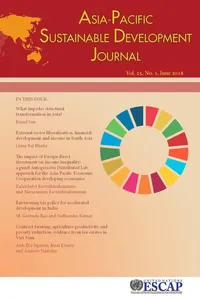 Asia-Pacific Sustainable Development Journal 2018, Issue No. 1_cover