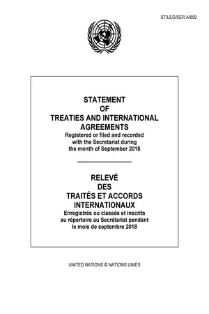 Statement of Treaties and International Agreements / Relevé des traités et accords internationaux