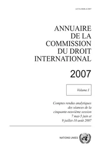 Annuaire de la Commission du Droit International 2007, Vol. I_cover