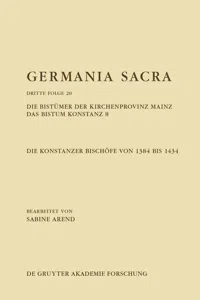 Die Bistümer der Kirchenprovinz Mainz. Das Bistum Konstanz 8. Die Konstanzer Bischöfe von 1384 bis 1434_cover