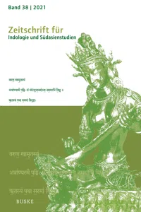 Zeitschrift für Indologie und Südasienstudien_cover