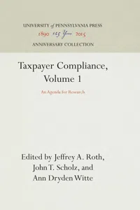 Taxpayer Compliance, Volume 1_cover