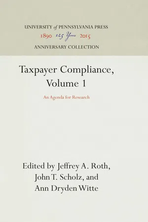 Taxpayer Compliance, Volume 1