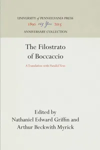 The Filostrato of Boccaccio_cover