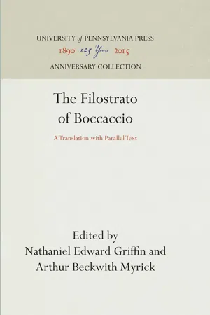 The Filostrato of Boccaccio