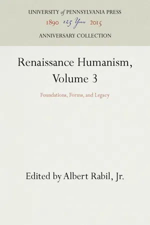 Renaissance Humanism, Volume 3