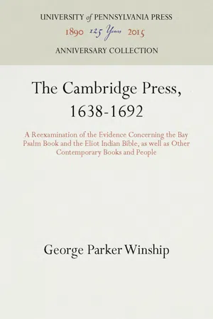 The Cambridge Press, 1638-1692