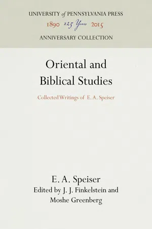 Oriental and Biblical Studies