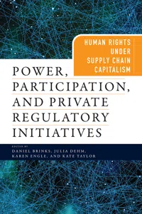 Power, Participation, and Private Regulatory Initiatives_cover