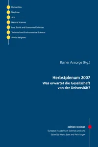 Herbstplenum 2007 - Was erwartet die Gesellschaft von der Universität?_cover