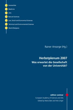 Herbstplenum 2007 - Was erwartet die Gesellschaft von der Universität?