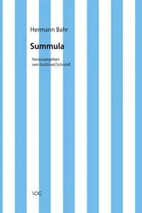 Hermann Bahr / Summula_cover